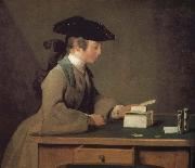 Jean Baptiste Simeon Chardin Stack of cards folded juvenile oil painting
